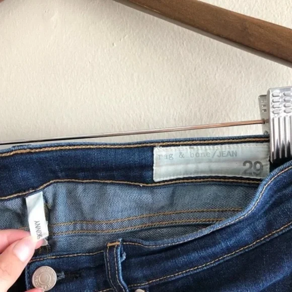 Rag & Bone Comfy Mid Rise Casual Skinny Leg Fit Denim Jeans Pants Blue - Picture 7 of 12